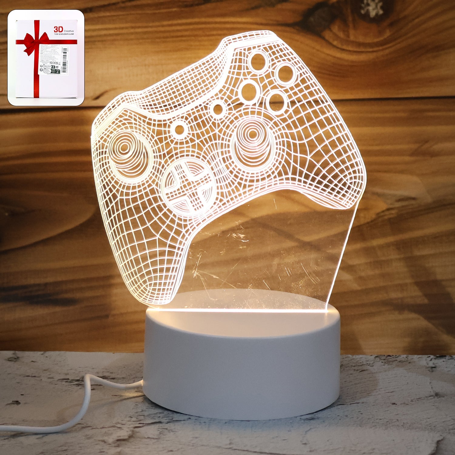 3D Illusion LED Night Lamp with Gaming Controller Design 3D Illusion LED Night Lamp with Gaming Controller Design